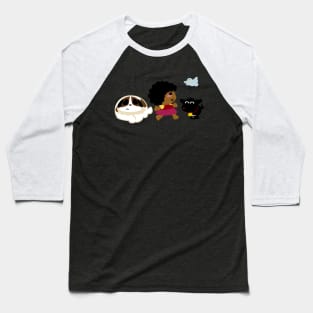 Niña Campesina Negra Baseball T-Shirt